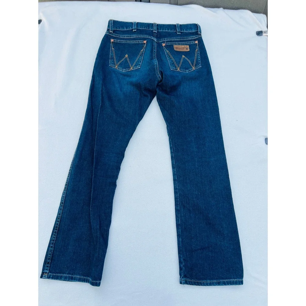 Wrangler Rooted Collection Texas Jeans Mens 31x32 Made in USA Dark Wash Straight